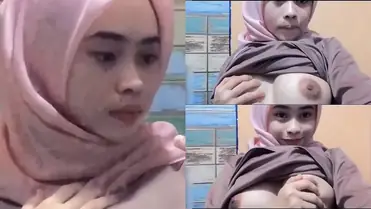 Hijab Pink Pap Toket Bulat Besar poster